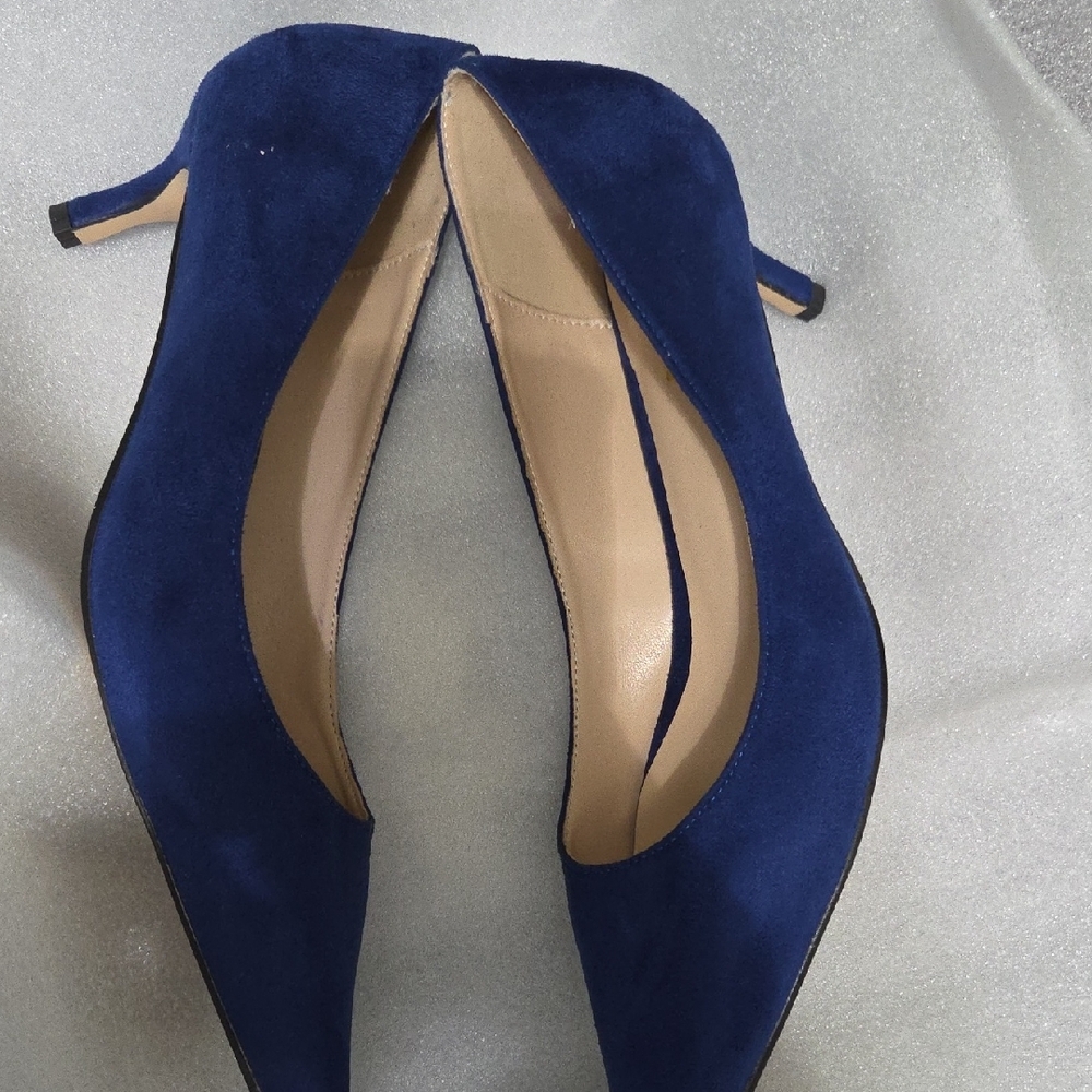 YDN Royal Blue Suede Heels - Picture 2 of 5